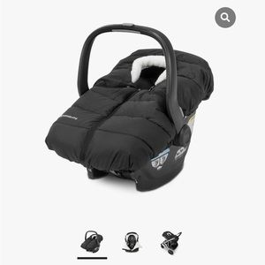 Uppababy cozyganoosh for car seat - black with faux sherpa lining